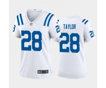 Women's Indianapolis Colts #28 Jonathan Taylor 2020 NFL Draft Game White Nike Jersey