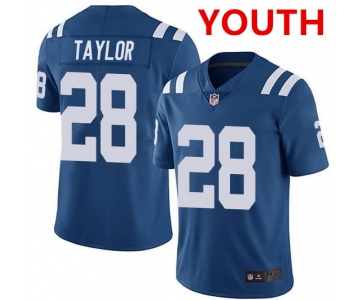 Youth indianapolis colts #28 jonathan taylor blue stitched nike jersey