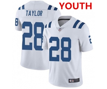 Youth indianapolis colts #28 jonathan taylor white stitched nike jersey