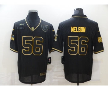 Men's Indianapolis Colts #56 Quenton Nelson Black Gold 2020 Salute To Service Stitched NFL Nike Limited Jersey