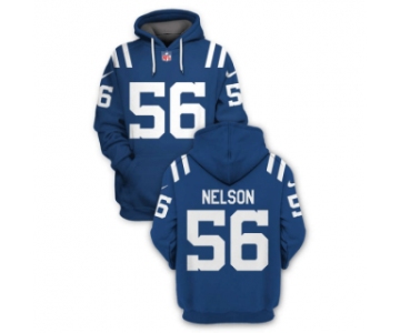 Men's Indianapolis Colts #56 Quenton Nelson Blue 2021 Pullover Hoodie