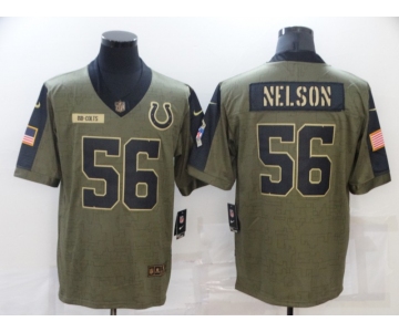 Men's Indianapolis Colts #56 Quenton Nelson Nike Olive 2021 Salute To Service Limited Player Jersey