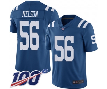 Nike Colts #56 Quenton Nelson Royal Blue Men's Stitched NFL Limited Rush 100th Season Jersey