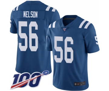 Nike Colts #56 Quenton Nelson Royal Blue Team Color Men's Stitched NFL 100th Season Vapor Limited Jersey