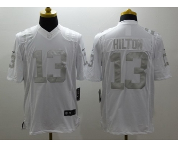 Men's Indianapolis Colts #13 T.Y. Hilton White Platinum NFL Nike Limited Jersey