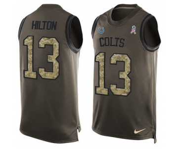 Men's Indianapolis Colts #13 T.Y.Hilton Green Salute to Service Hot Pressing Player Name & Number Nike NFL Tank Top Jersey