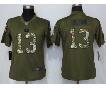 Women's Indianapolis Colts #13 T.Y. Hilton Green Salute to Service NFL Nike Limited Jersey