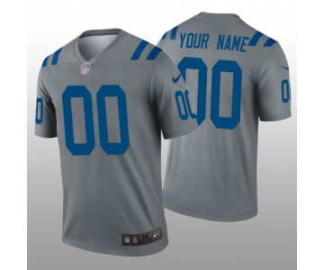 Men's Indianapolis Colts Custom Gray Inverted Legend Jersey