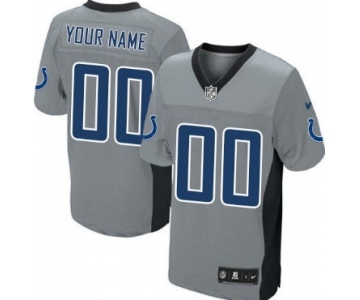 Men's Nike Indianapolis Colts Customized Gray Shadow Elite Jersey