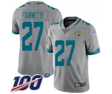 Nike Jaguars #27 Leonard Fournette Silver Men's Stitched NFL Limited Inverted Legend 100th Season Jersey