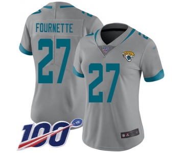 Nike Jaguars #27 Leonard Fournette Silver Women's Stitched NFL Limited Inverted Legend 100th Season Jersey