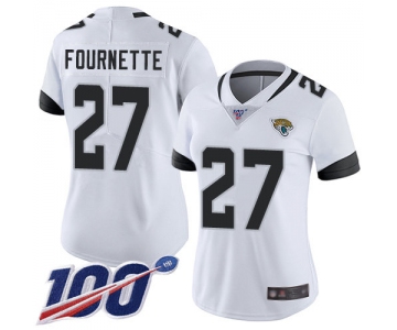 Nike Jaguars #27 Leonard Fournette White Women's Stitched NFL 100th Season Vapor Limited Jersey