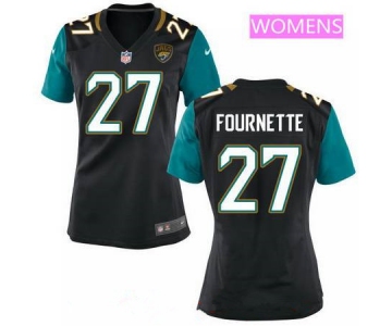 Women's 2017 NFL Draft Jacksonville Jaguars #27 Leonard Fournette Black Alternate Stitched NFL Nike Game Jersey