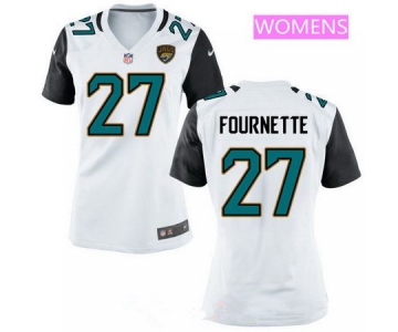 Women's 2017 NFL Draft Jacksonville Jaguars #27 Leonard Fournette White Road Stitched NFL Nike Game Jersey