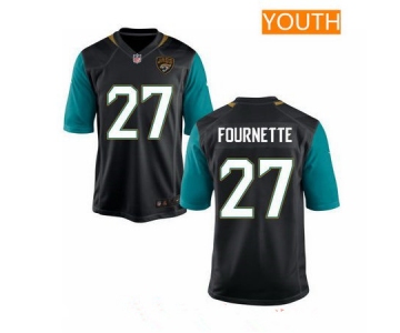 Youth 2017 NFL Draft Jacksonville Jaguars #27 Leonard Fournette Black Alternate Stitched NFL Nike Game Jersey
