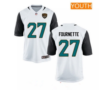 Youth 2017 NFL Draft Jacksonville Jaguars #27 Leonard Fournette White Road Stitched NFL Nike Game Jersey