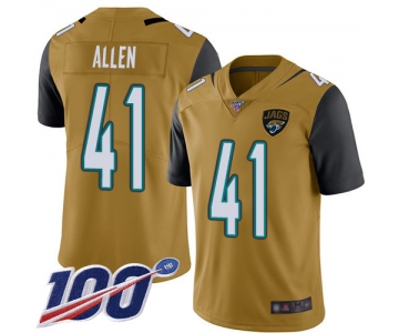 Nike Jaguars #41 Josh Allen Gold Men's Stitched NFL Limited Rush 100th Season Jersey