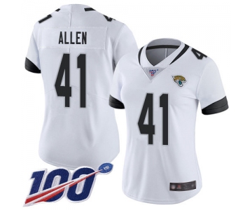 Nike Jaguars #41 Josh Allen White Women's Stitched NFL 100th Season Vapor Limited Jersey