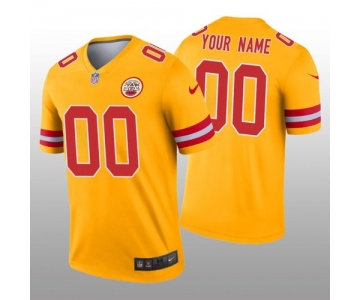 Men's Kansas City Chiefs Custom Gold Inverted Legend Jersey