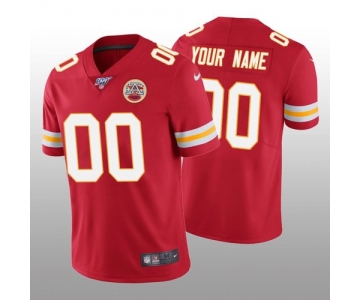 Men's Kansas City Chiefs Custom Red Vapor Limited 100th Season Jersey