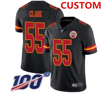 Nike Kansas City Chiefs Custom Black Men's Stitched NFL Limited Rush 100th Season Jersey