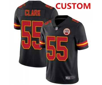 Nike Kansas City Chiefs Custom Black Men's Stitched NFL Limited Rush Jersey