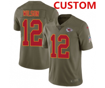 Nike Kansas City Chiefs Custom Olive Men's Stitched NFL Limited 2017 Salute to Service Jersey