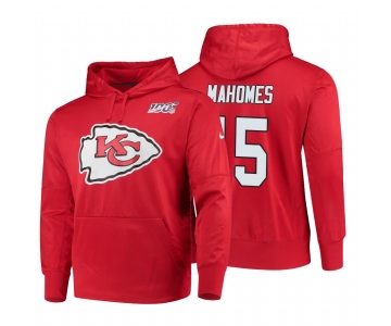 Kansas City Chiefs #15 Patrick Mahomes Nike NFL 100 Primary Logo Circuit Name & Number Pullover Hoodie Red