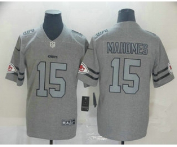 Men's Kansas City Chiefs #15 Patrick Mahomes 2019 Gray Gridiron Vapor Untouchable Stitched NFL Nike Limited Jersey