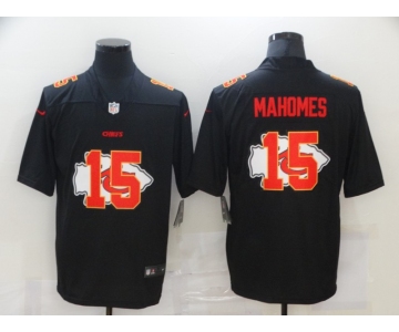 Men's Kansas City Chiefs #15 Patrick Mahomes Black 2020 Shadow Logo Vapor Untouchable Stitched NFL Nike Limited Jersey