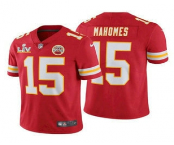 Men's Kansas City Chiefs #15 Patrick Mahomes Red 2021 Super Bowl LV Vapor Untouchable Stitched Nike Limited NFL Jersey