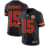 Men's Nike Chiefs #15 Patrick Mahomes Black Stitched NFL Limited Rush Jersey