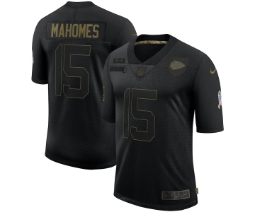 Nike Chiefs 15 Patrick Mahomes Black 2020 Salute To Service Limited Jersey