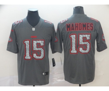 Nike Chiefs 15 Patrick Mahomes Gray Camo Vapor Untouchable Limited Jersey