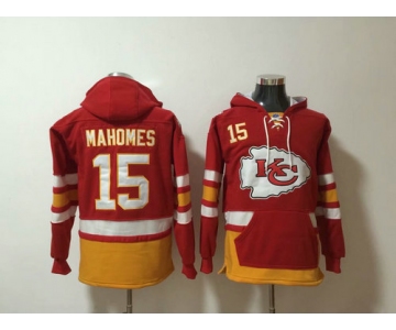 Nike Chiefs 15 Patrick Mahomes Red All Stitched Pullover NFL Hoodie