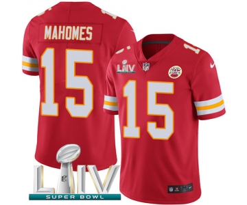 Nike Chiefs #15 Patrick Mahomes Red Super Bowl LIV 2020 Team Color Men's Stitched NFL Vapor Untouchable Limited Jersey