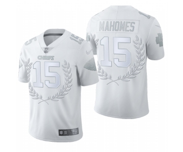 Nike Kansas City Chiefs 15 Patrick Mahomes White Commemorative Edition Vapor Untouchable Limited Jersey