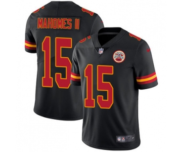 Size XXXXL Nike Kansas City Chiefs #15 Patrick Mahomes II Black Men's Stitched NFL Limited Rush Jersey