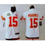 Youth Kansas City Chiefs #15 Patrick Mahomes White 2021 Super Bowl LV Vapor Untouchable Stitched Nike Limited NFL Jersey