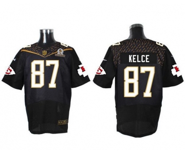 Men's Kansas City Chiefs #87 Travis Kelce Black 2016 Pro Bowl Nike Elite Jersey