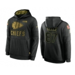 Men's Kansas City Chiefs #87 Travis Kelce Black 2020 Salute To Service Sideline Performance Pullover Hoodie