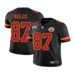 Men's Kansas City Chiefs #87 Travis Kelce Black 2021 Super Bowl LV Vapor Untouchable Stitched Nike Limited NFL Jersey