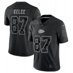 Men's Kansas City Chiefs #87 Travis Kelce Black Reflective Limited Stitched Jersey