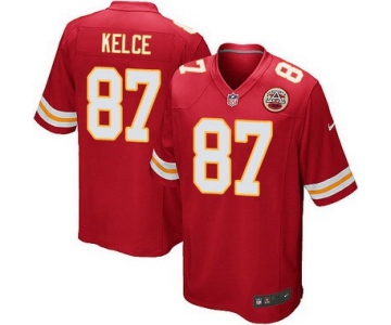 Men's Kansas City Chiefs #87 Travis Kelce Red Team Color NFL Nike Game Jersey