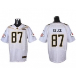 Men's Kansas City Chiefs #87 Travis Kelce White 2016 Pro Bowl Nike Elite Jersey