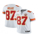 Men's Kansas City Chiefs #87 Travis Kelce White 2021 Super Bowl LV Vapor Untouchable Stitched Nike Limited NFL Jersey