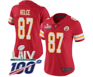 Nike Chiefs #87 Travis Kelce Red Super Bowl LIV 2020 Team Color Women's Stitched NFL 100th Season Vapor Untouchable Limited Jersey