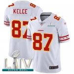 Nike Chiefs #87 Travis Kelce White Super Bowl LIV 2020 Men's Stitched NFL Limited Team Logo Fashion Jersey