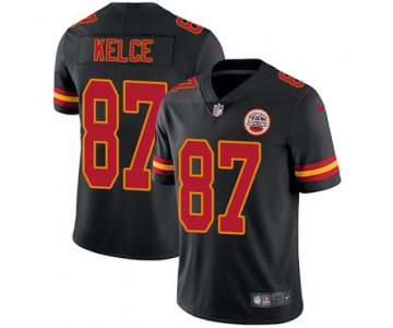 Nike Kansas City Chiefs #87 Travis Kelce Black Men's Stitched NFL Limited Rush Jersey