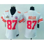 Women's Kansas City Chiefs #87 Travis Kelce White 2021 Super Bowl LV Vapor Untouchable Stitched Nike Limited NFL Jersey